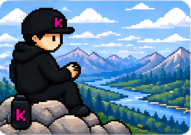Rider resting on a rock, looking out over a river valley.